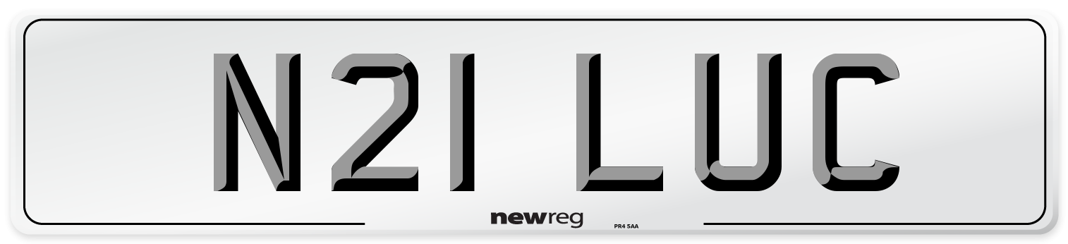 N21 LUC Number Plate from New Reg
